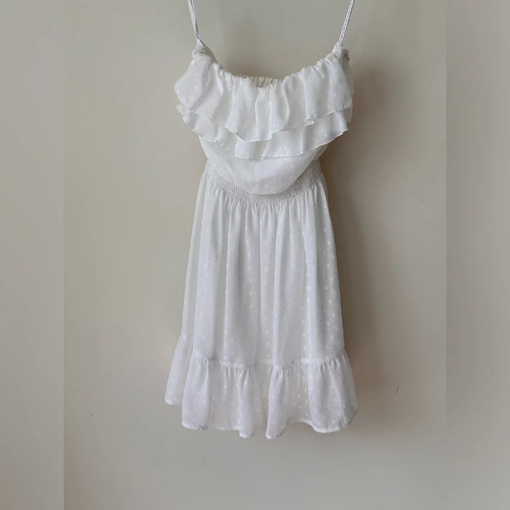Lilly Pulitzer White Polka Dot Strapless Ruffle Sundress - Picture 5 of 11